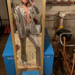 Norma Kamali sequined suit